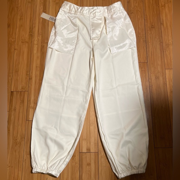NWT Anthropologie Maeve Satin Belted Parachute Jogger Pants Size 8 - Picture 10 of 16